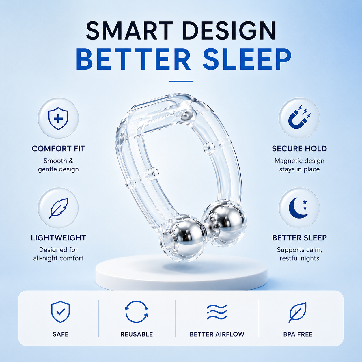 Silicone Magnetic - Anti Snoring Device