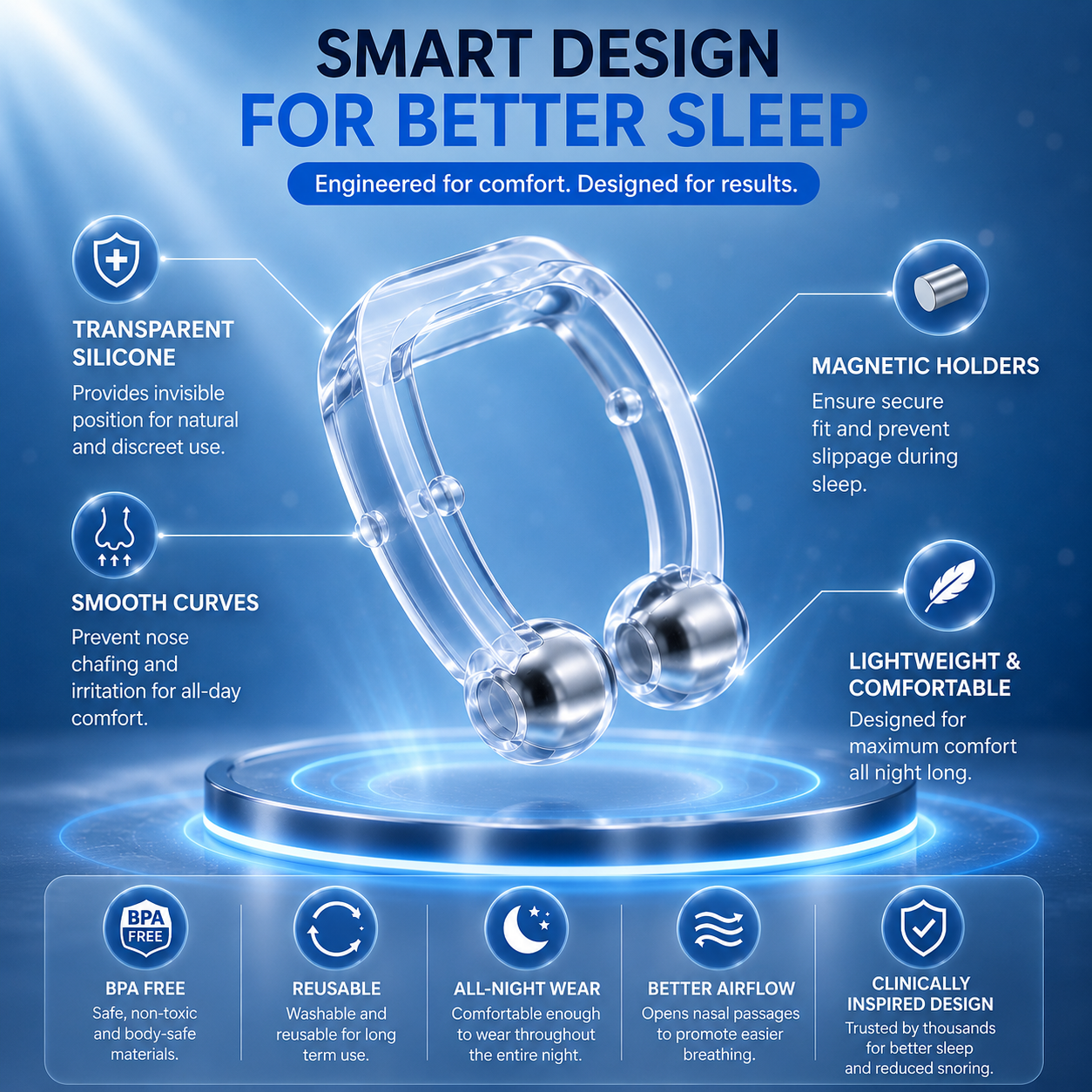 Silicone Magnetic - Anti Snoring Device