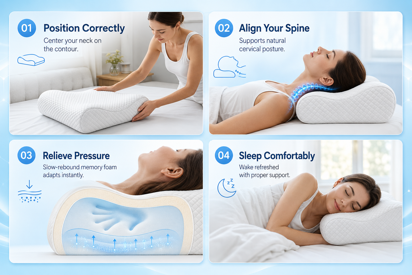 Memory Foam Solid Orthopaedic  Pillow