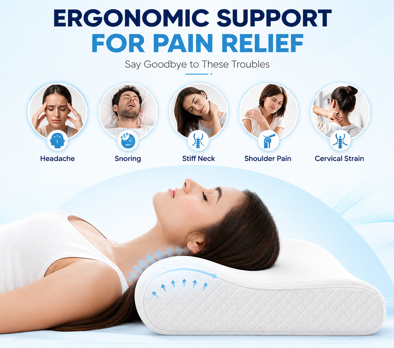 Memory Foam Solid Orthopaedic  Pillow