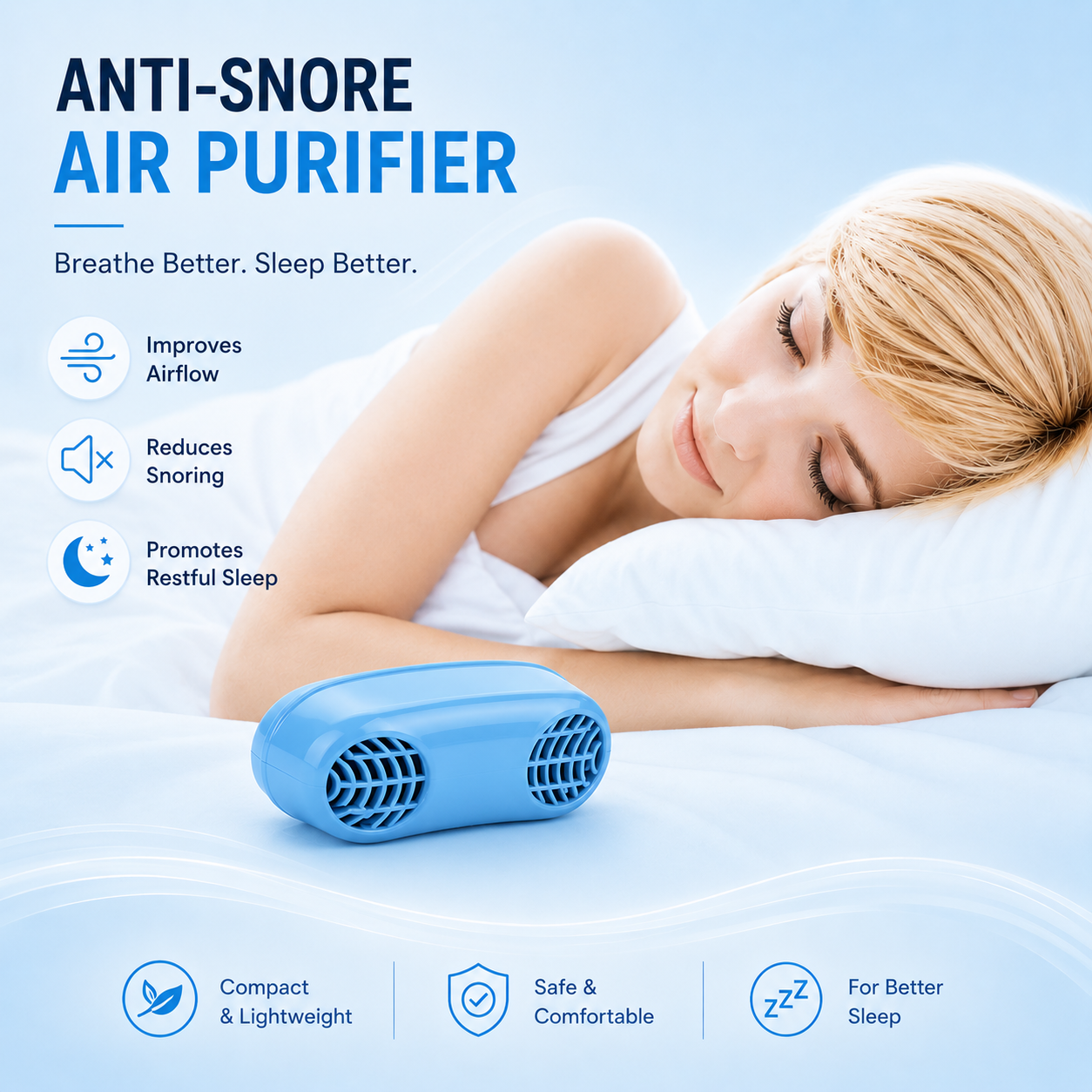 BreathEase 2-in-1 Anti-Snore and Air Purifier